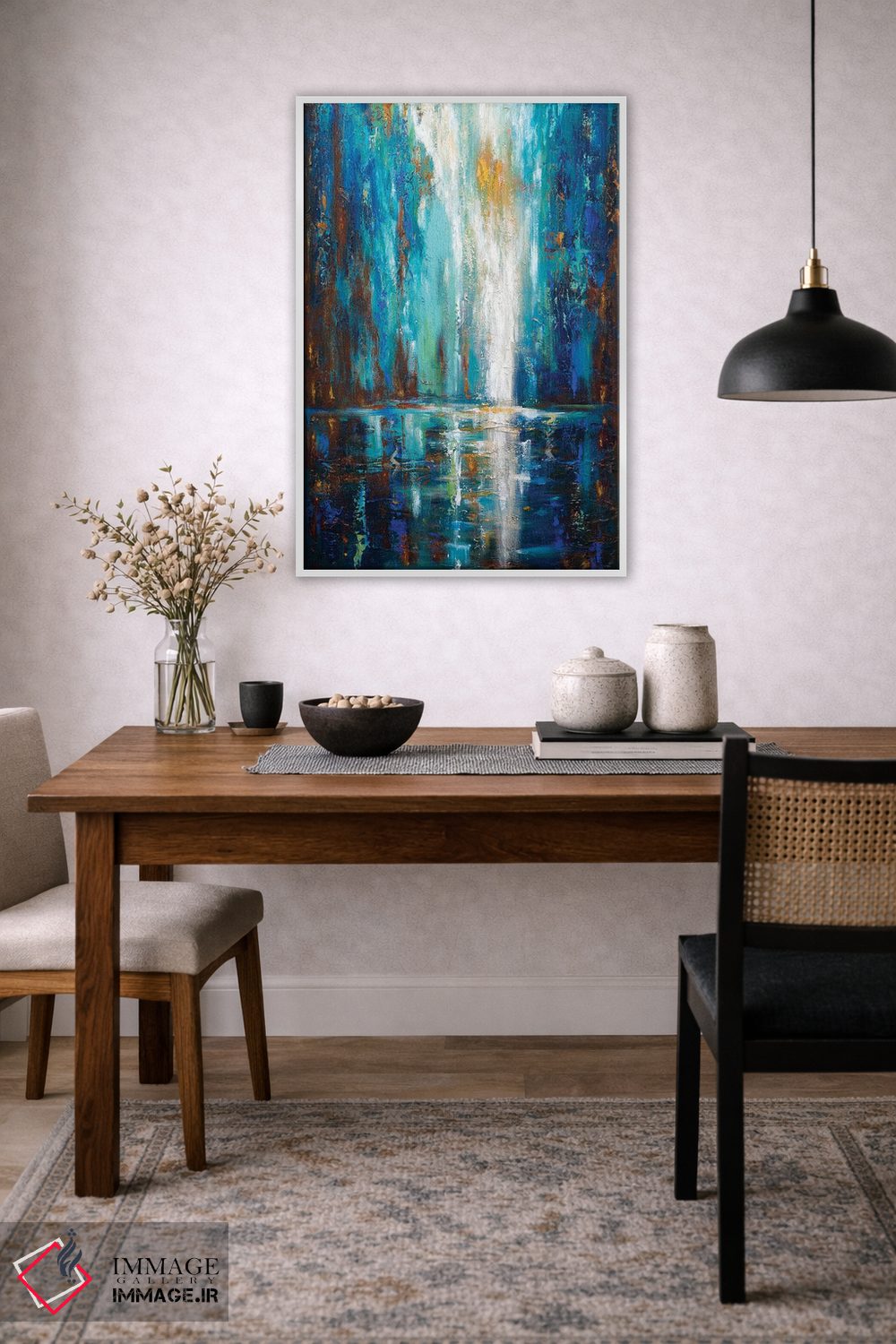 تابلو انتزاعی "آبشار" اثر لیندا اولسن - D3W