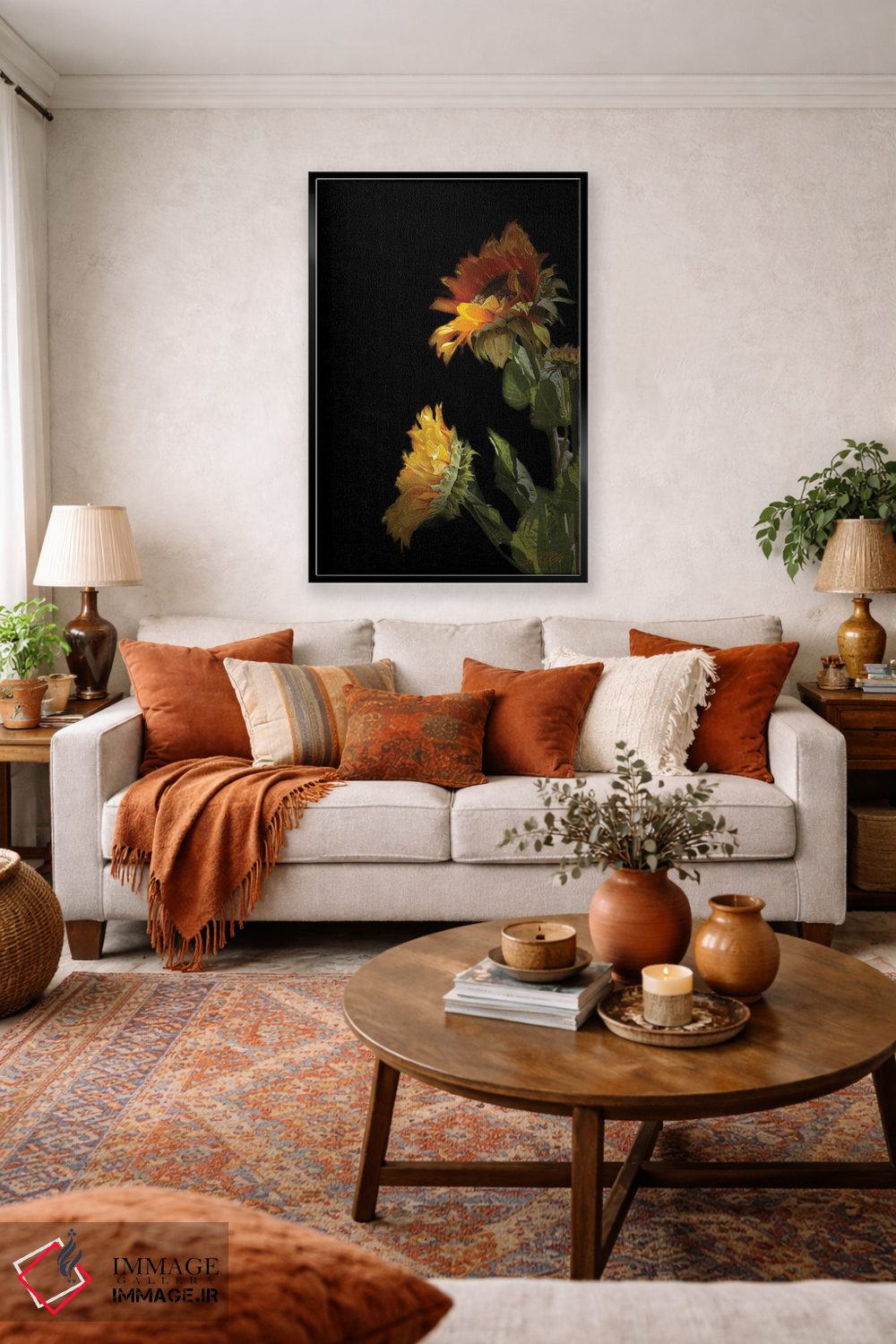 تابلو دکوراتیو "گل آفتابگردان سیاه" اثر لیندا اولسن - D4B