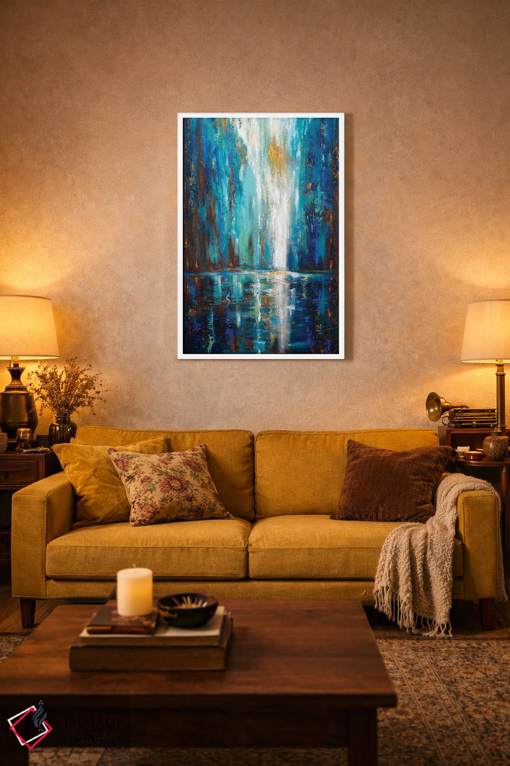 تابلو انتزاعی "آبشار" اثر لیندا اولسن - D2W