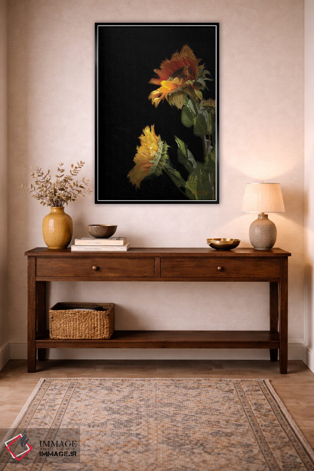 تابلو دکوراتیو "گل آفتابگردان سیاه" اثر لیندا اولسن - D5B