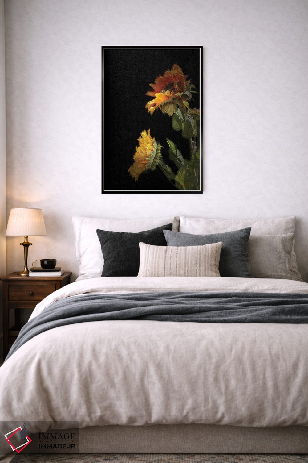 تابلو دکوراتیو "گل آفتابگردان سیاه" اثر لیندا اولسن - D6B