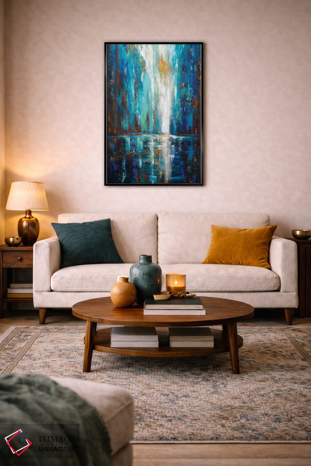 تابلو انتزاعی "آبشار" اثر لیندا اولسن - D5B