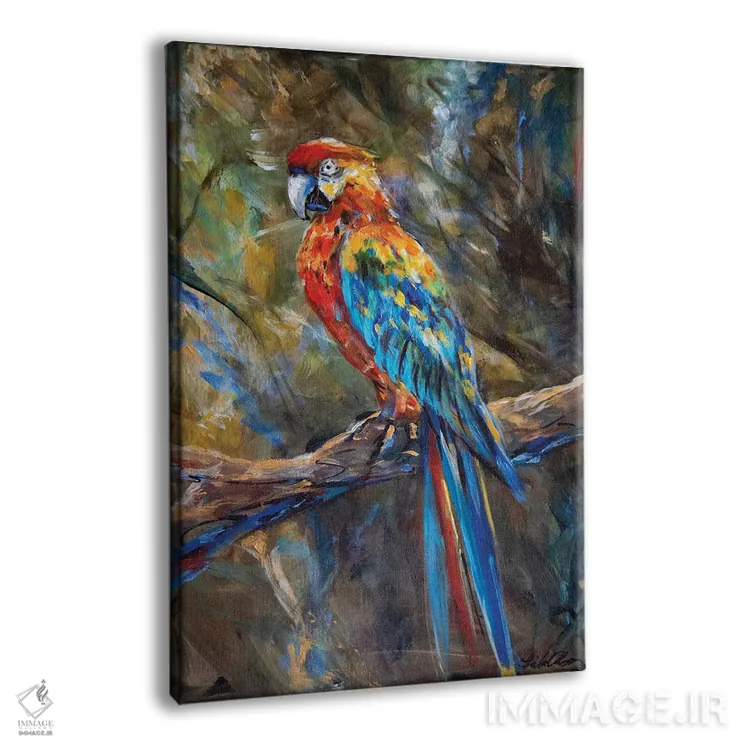 تابلو دکوراتیو طوطی اثر لیندا اولسن - نمای پرسپکتیو محصول