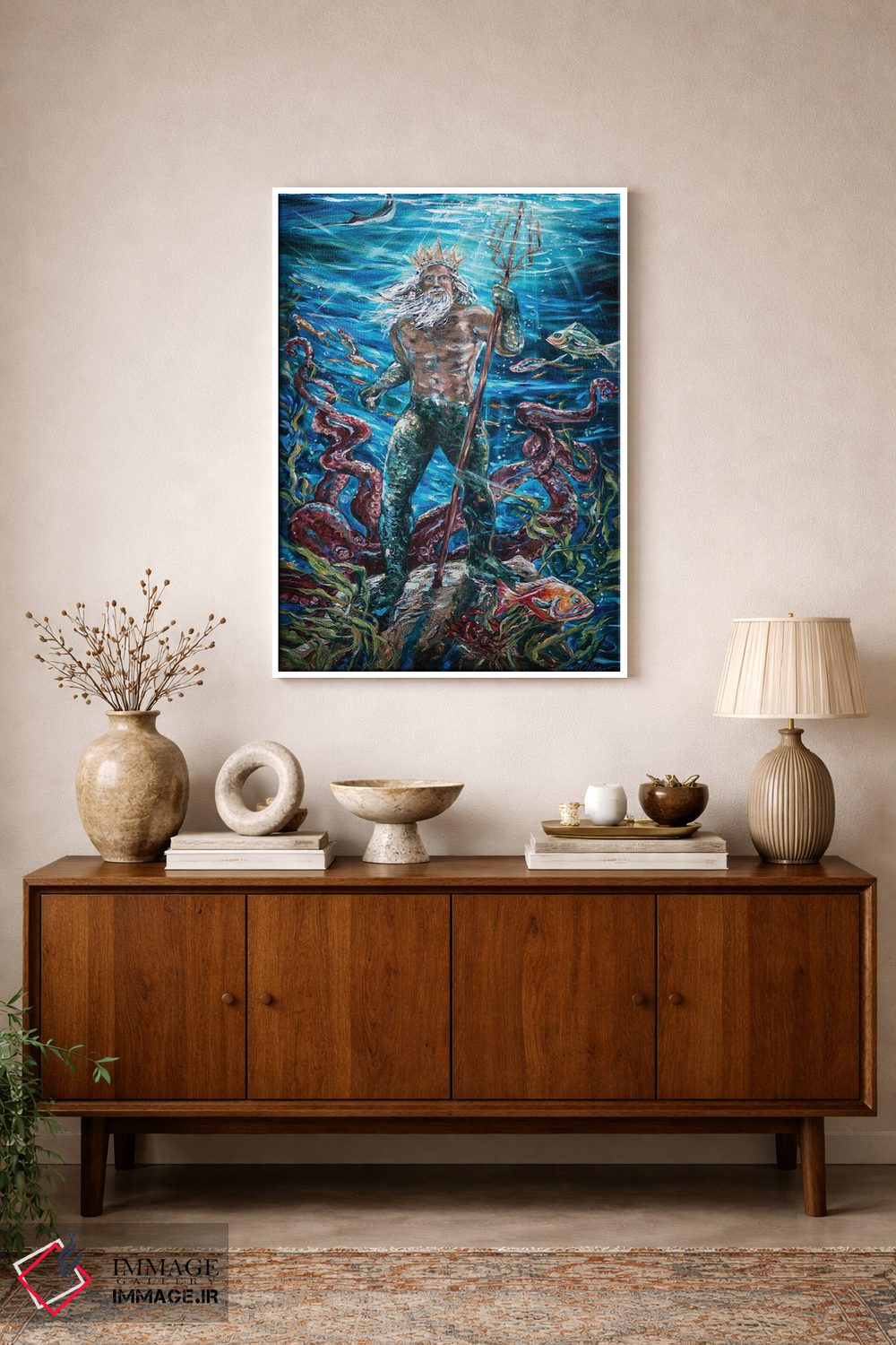 تابلو دکوراتیو "پادشاه نپتون" اثر لیندا اولسن - D1W