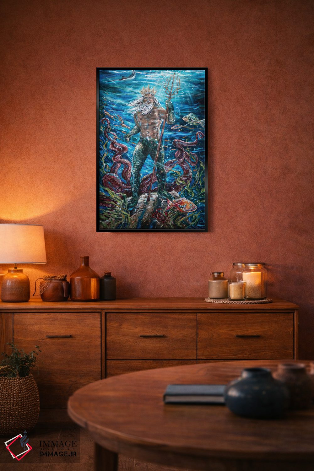 تابلو دکوراتیو "پادشاه نپتون" اثر لیندا اولسن - D6B