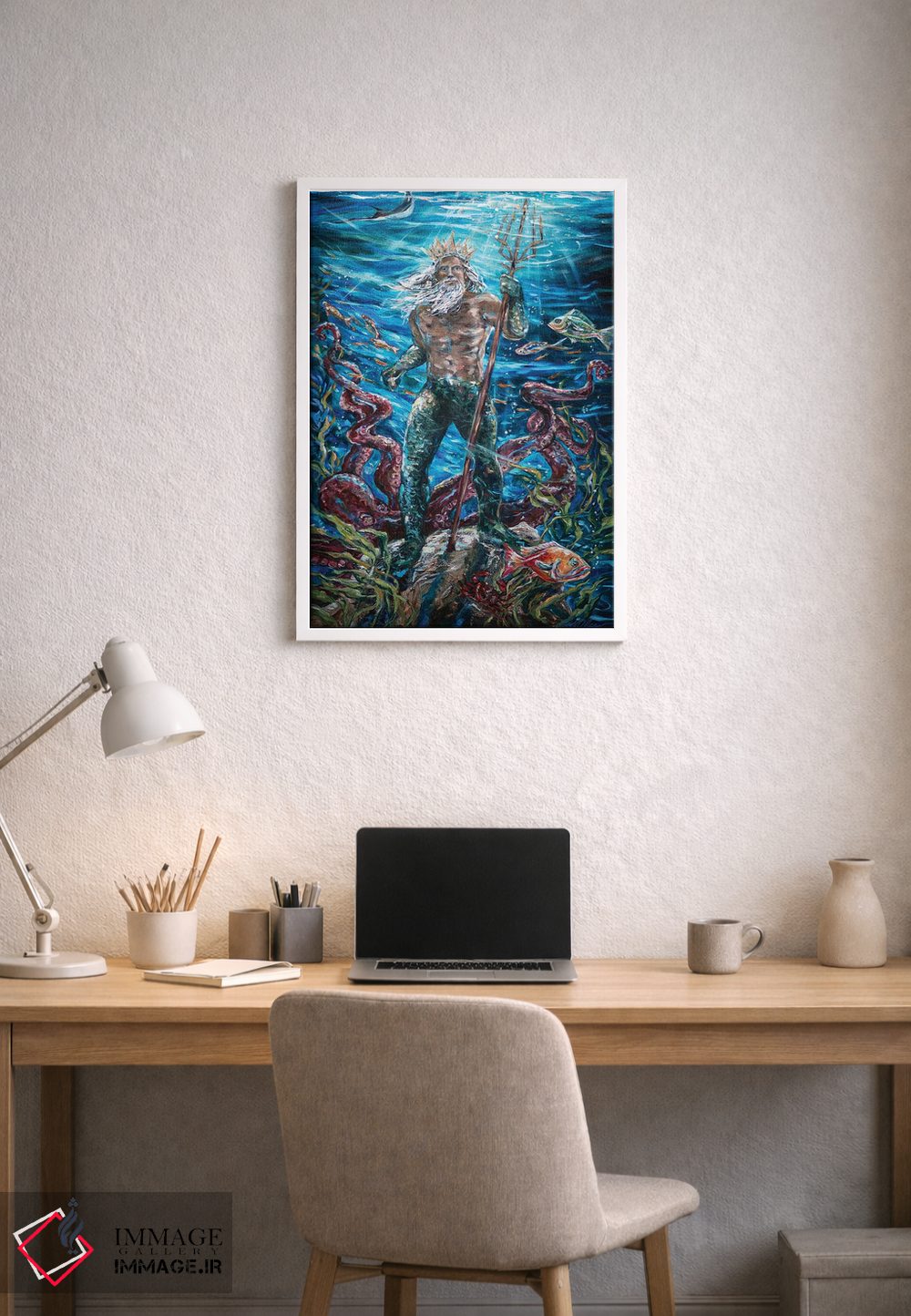 تابلو دکوراتیو "پادشاه نپتون" اثر لیندا اولسن - D3W