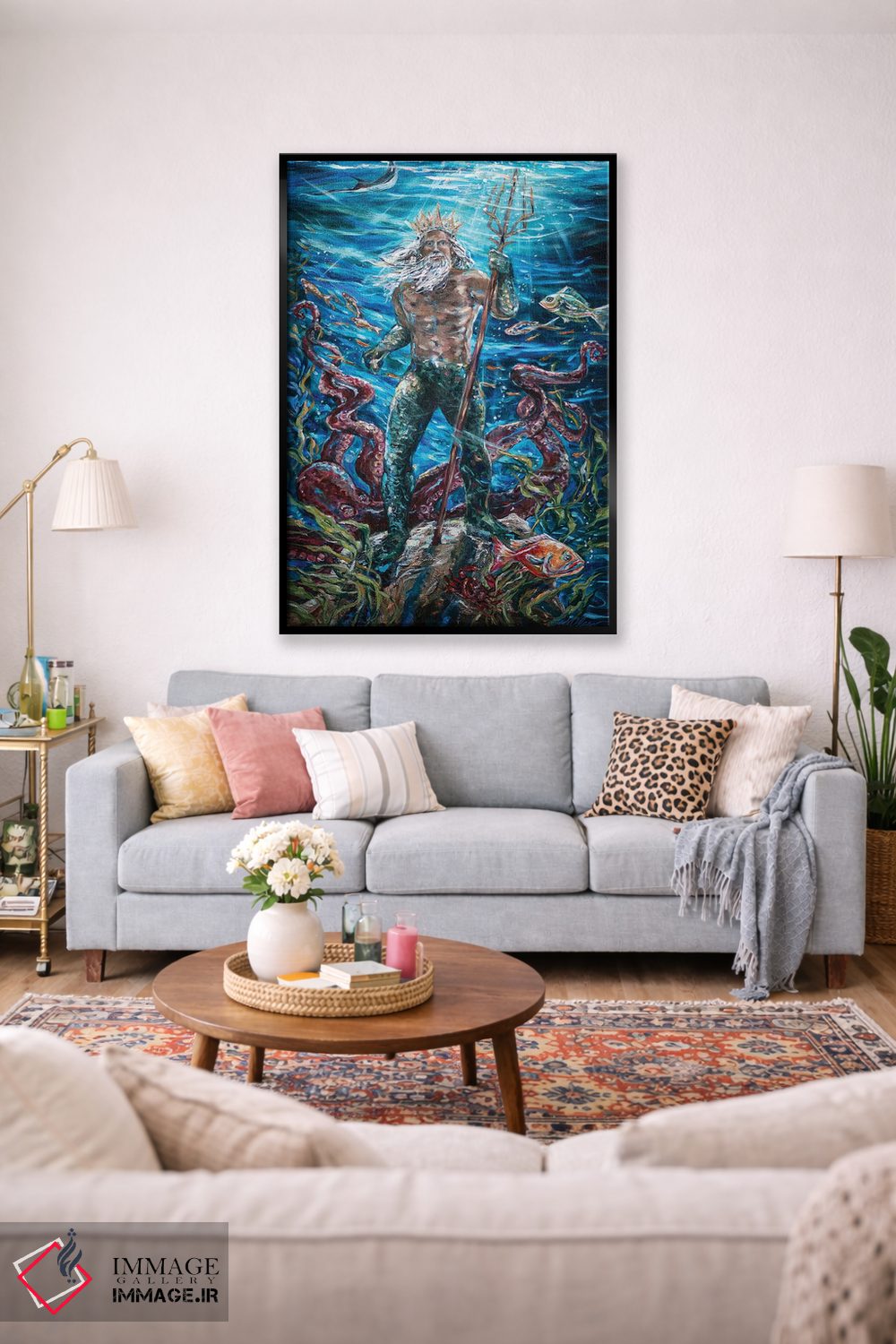 تابلو دکوراتیو "پادشاه نپتون" اثر لیندا اولسن - D4B