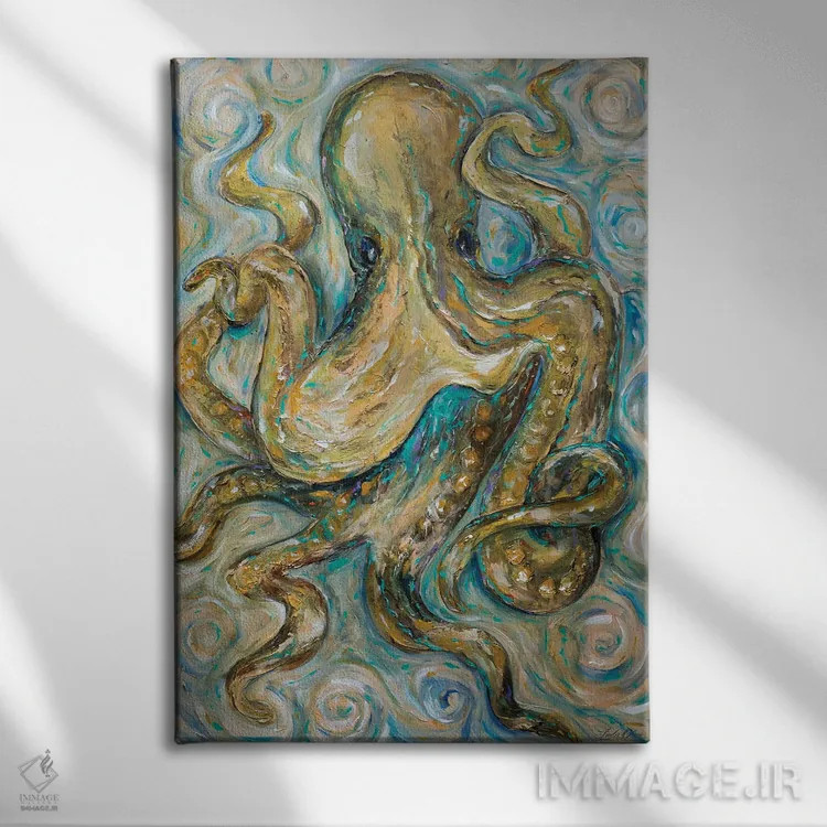 تابلو دکوراتیو تانگوی هشت پا اثر لیندا اولسن - نمای روبهرو روی دیوار