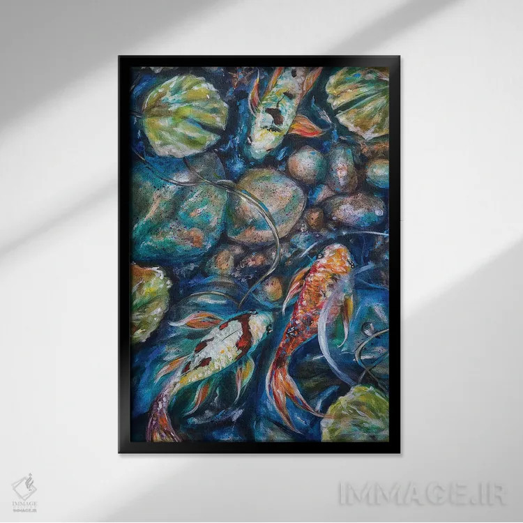 تابلو دکوراتیو کوی و صخره ها اثر لیندا اولسن - نمای قابدار مشکی