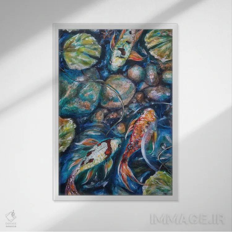 تابلو دکوراتیو کوی و صخره ها اثر لیندا اولسن - نمای قابدار سفید