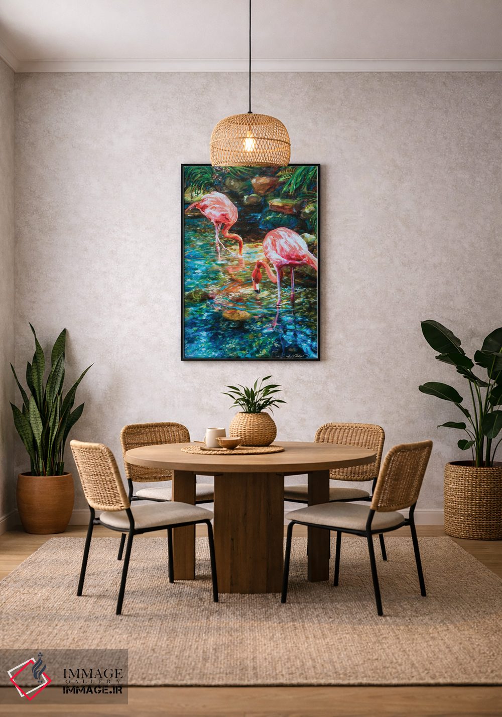تابلو دکوراتیو فلامینگوها اثر لیندا اولسن - D6B