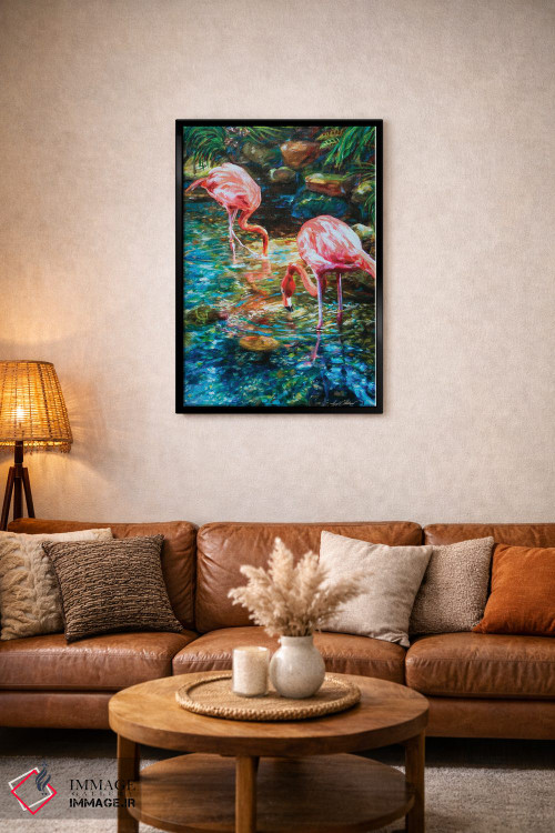 تابلو دکوراتیو فلامینگوها اثر لیندا اولسن - D5B