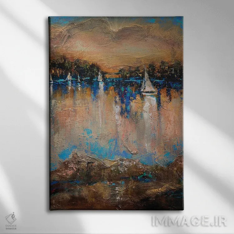 تابلو انتزاعی پایان مسابقه اثر لیندا اولسن - نمای روبهرو روی دیوار