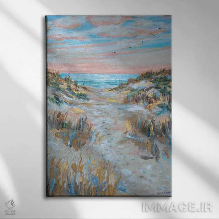 تابلو دکوراتیو مسیر ردپاها اثر لیندا اولسن - نمای روبهرو روی دیوار