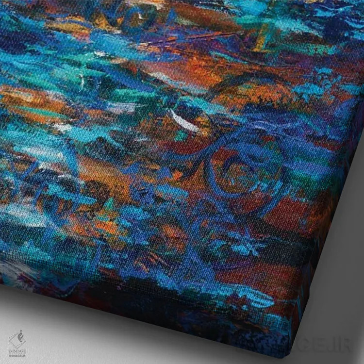 تابلو انتزاعی مسابقه انسنادا اثر لیندا اولسن - نمای نزدیک بافت بوم