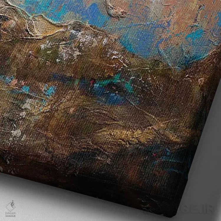 تابلو انتزاعی پایان مسابقه اثر لیندا اولسن - نمای نزدیک بافت بوم