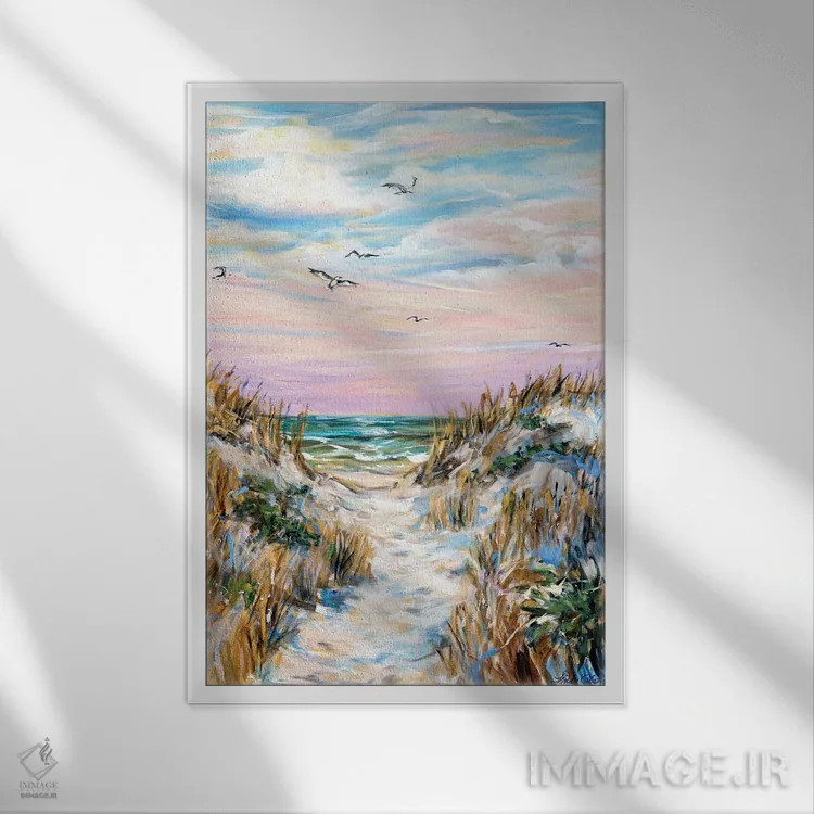 تابلو دکوراتیو بادهای مساعد اثر لیندا اولسن - نمای قابدار سفید