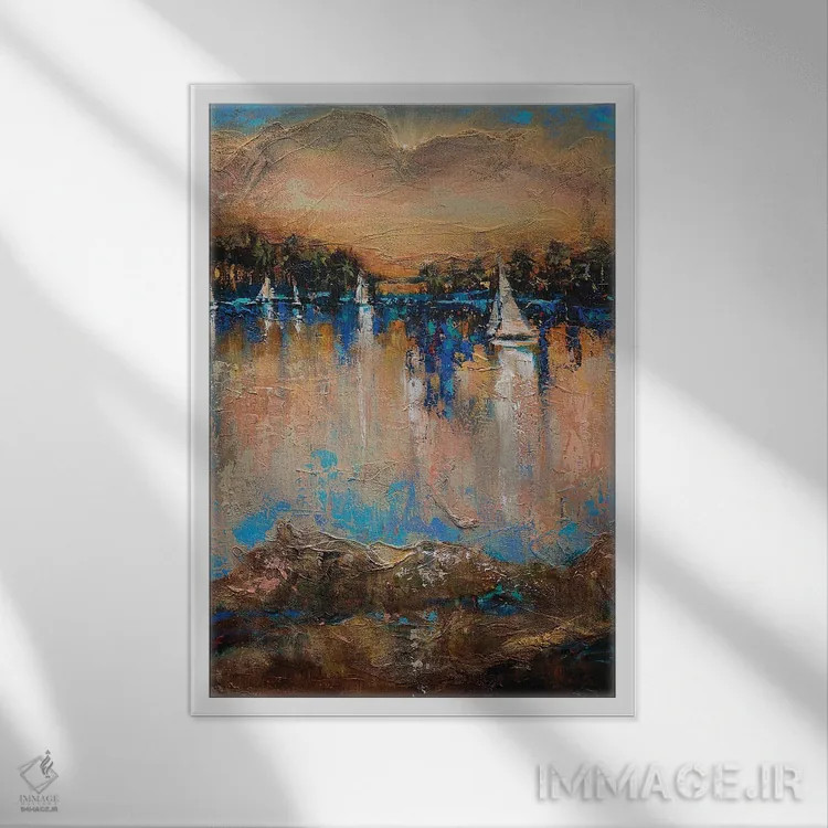 تابلو انتزاعی پایان مسابقه اثر لیندا اولسن - نمای قابدار سفید