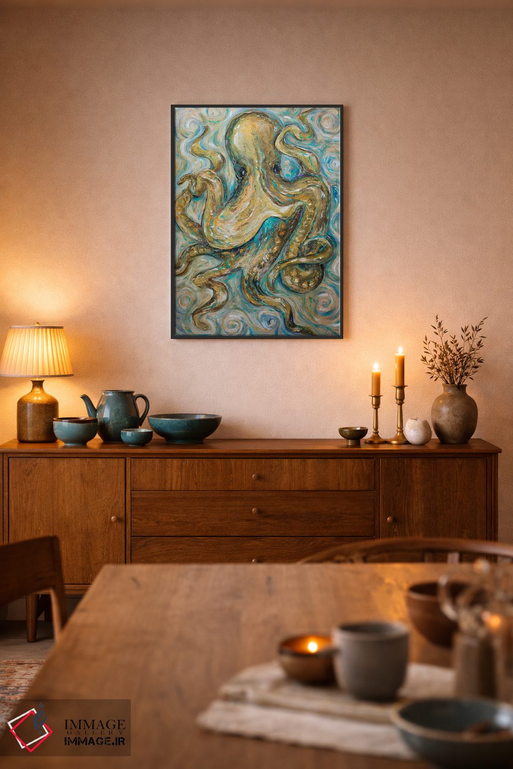 تابلو دکوراتیو تانگوی هشت پا اثر لیندا اولسن - D6B