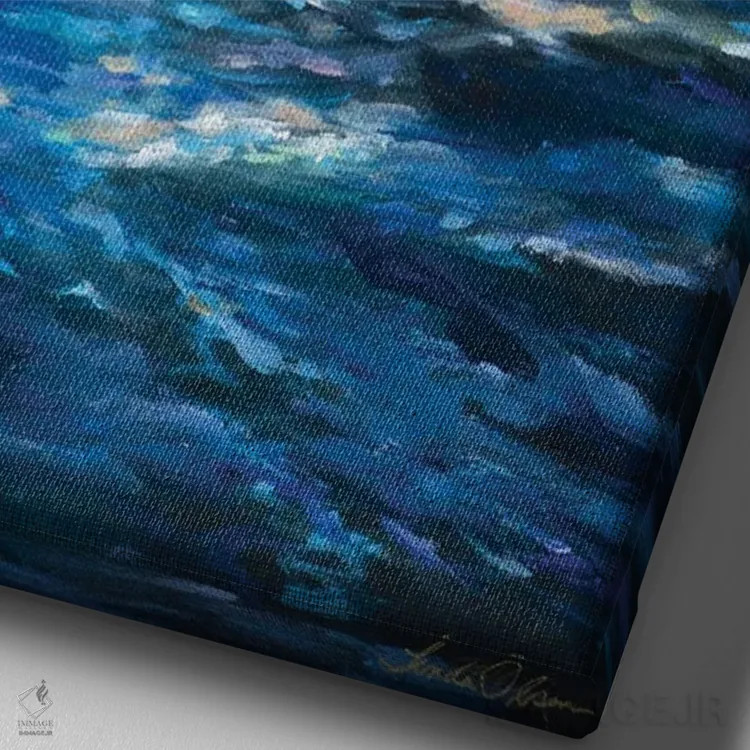 تابلو انتزاعی آرامش پیش از طوفان اثر لیندا اولسن - نمای نزدیک بافت بوم