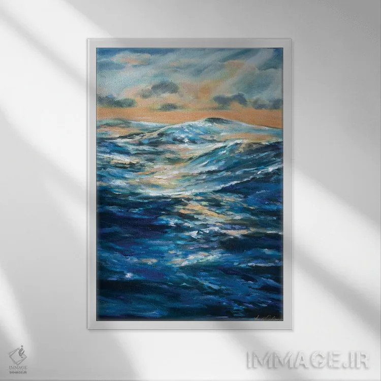 تابلو انتزاعی آرامش پیش از طوفان اثر لیندا اولسن - نمای قابدار سفید