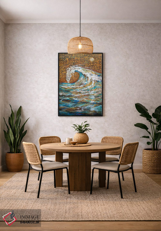 تابلو انتزاعی موجی که باد آن را می تازد اثر لیندا اولسن - D4B