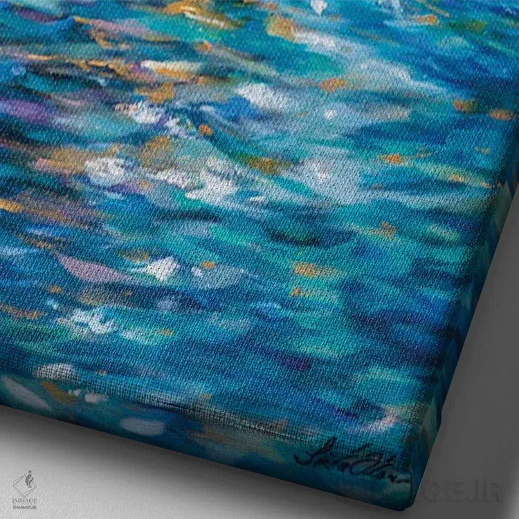 تابلو دکوراتیو تاثیر بازتاب اثر لیندا اولسن - نمای نزدیک بافت بوم