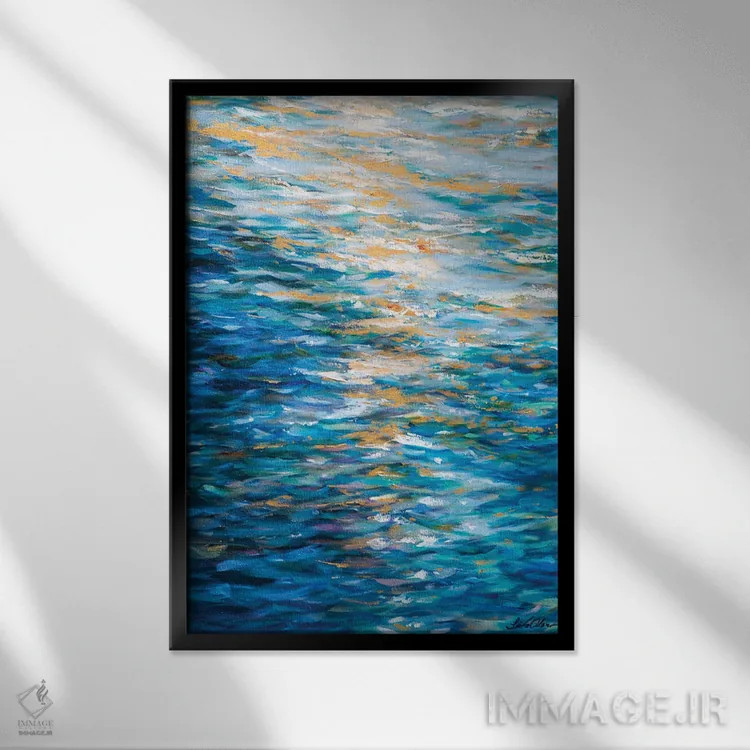 تابلو دکوراتیو تاثیر بازتاب اثر لیندا اولسن - نمای قابدار مشکی