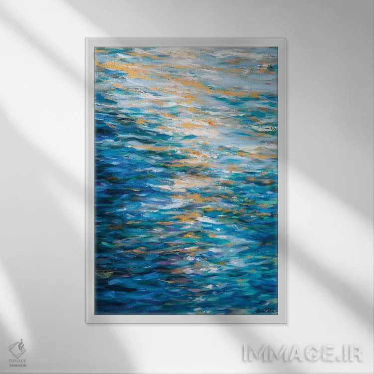 تابلو دکوراتیو تاثیر بازتاب اثر لیندا اولسن - نمای قابدار سفید