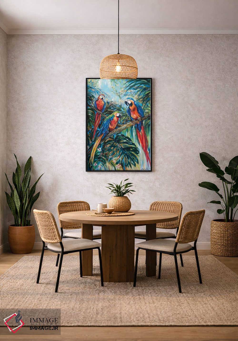 تابلو دکوراتیو گروه کر طوطی ها اثر لیندا اولسن - D4B