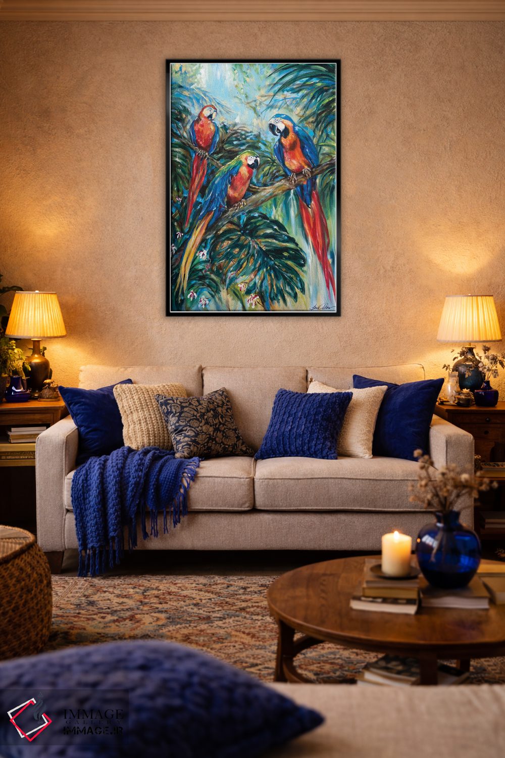 تابلو دکوراتیو گروه کر طوطی ها اثر لیندا اولسن - D5B