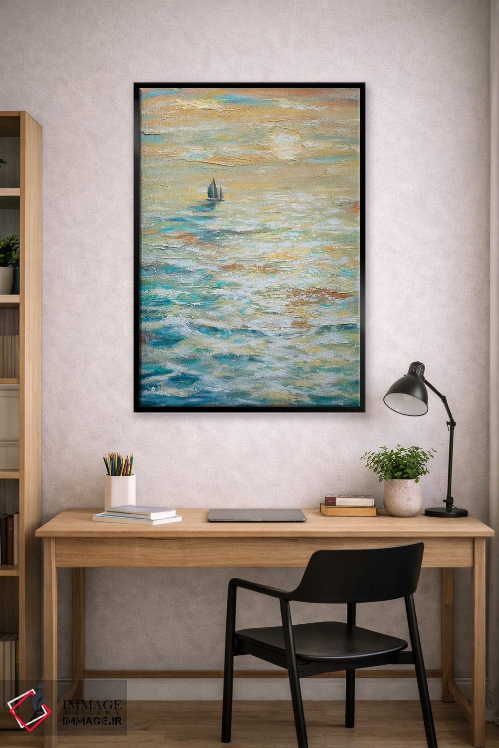 تابلو انتزاعی قایقرانی به سمت غروب اثر لیندا اولسن - D1B