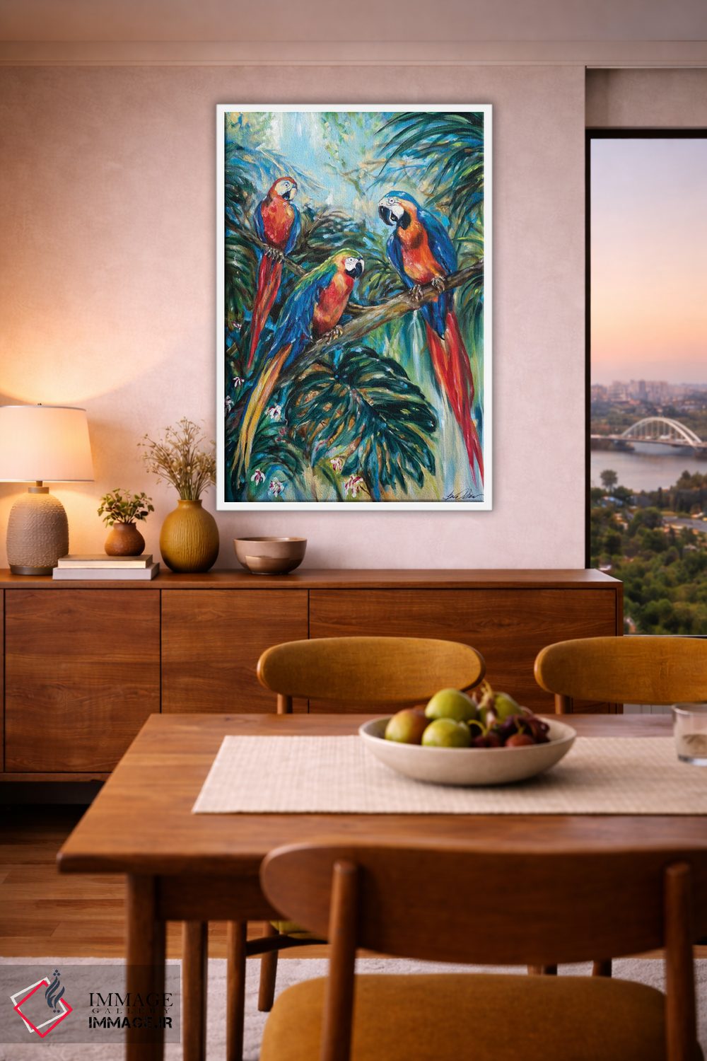 تابلو دکوراتیو گروه کر طوطی ها اثر لیندا اولسن - D6W