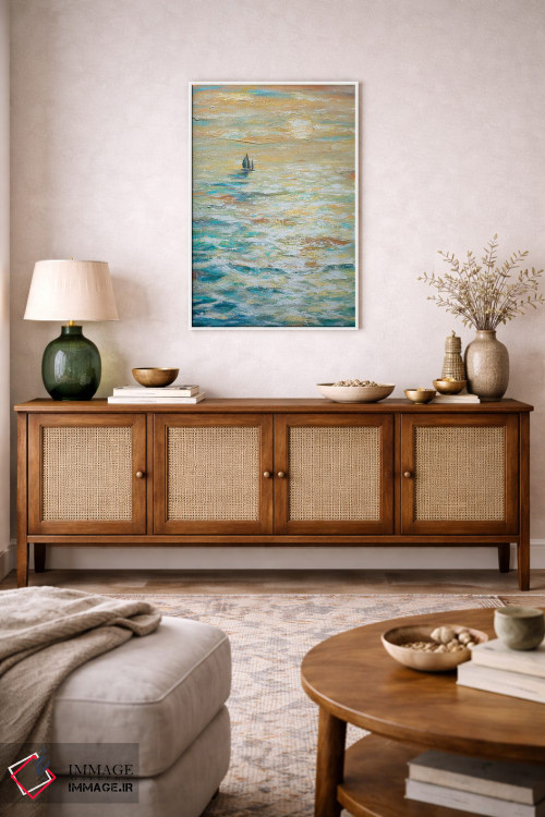 تابلو انتزاعی قایقرانی به سمت غروب اثر لیندا اولسن - D3W