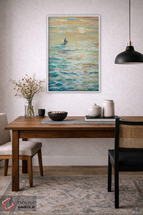 تابلو انتزاعی قایقرانی به سمت غروب اثر لیندا اولسن - D4W