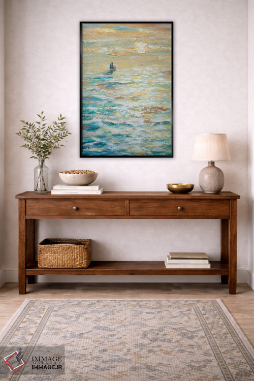 تابلو انتزاعی قایقرانی به سمت غروب اثر لیندا اولسن - D5B