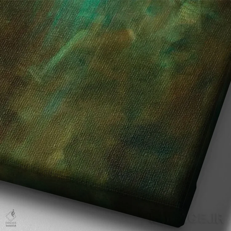 تابلو انتزاعی لب آب در روشنایی مهتاب اثر لیندا اولسن - نمای نزدیک بافت بوم