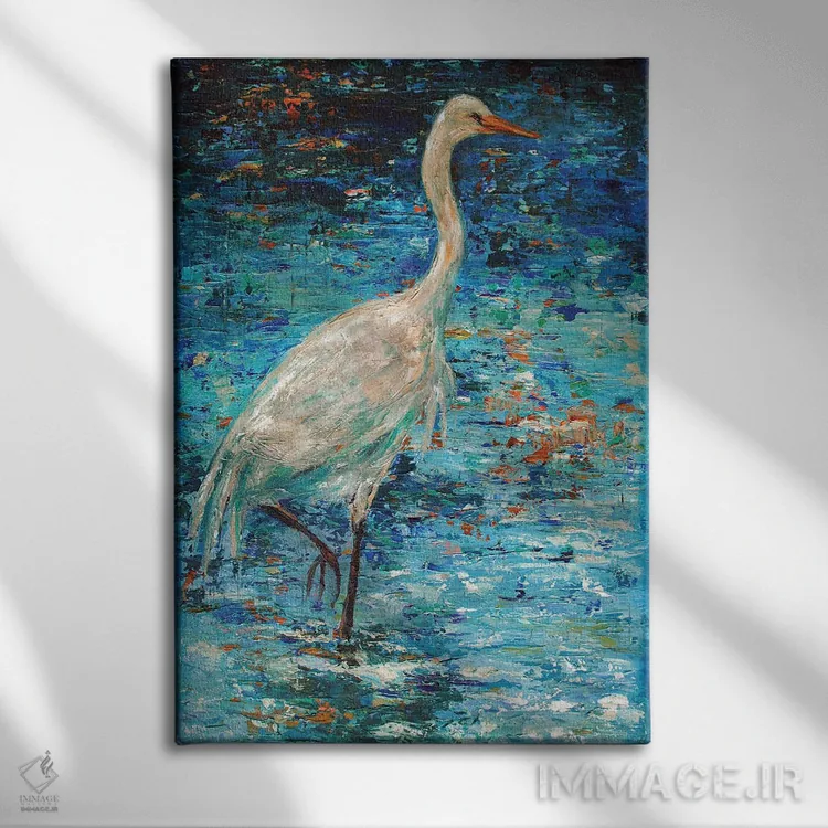 تابلو دکوراتیو بازتاب جرثقیل اثر لیندا اولسن - نمای روبهرو روی دیوار