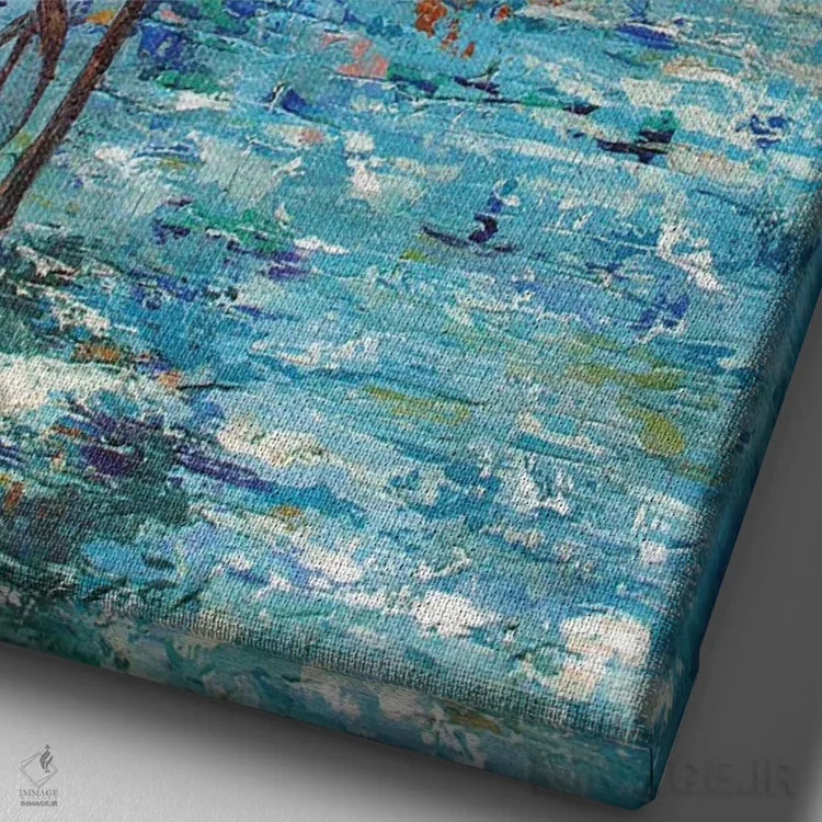 تابلو دکوراتیو بازتاب جرثقیل اثر لیندا اولسن - نمای نزدیک بافت بوم