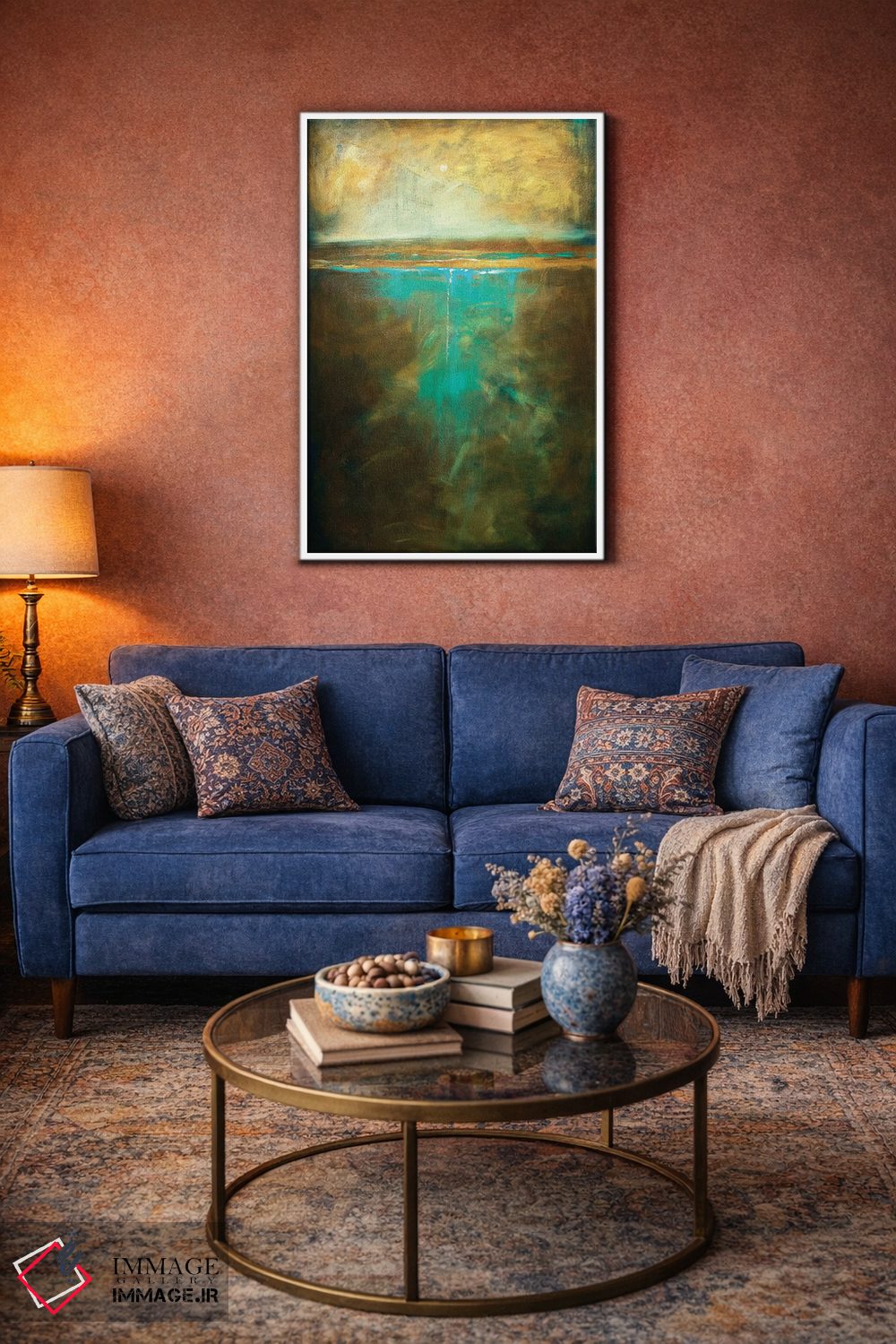 تابلو انتزاعی لب آب در روشنایی مهتاب اثر لیندا اولسن - D2W