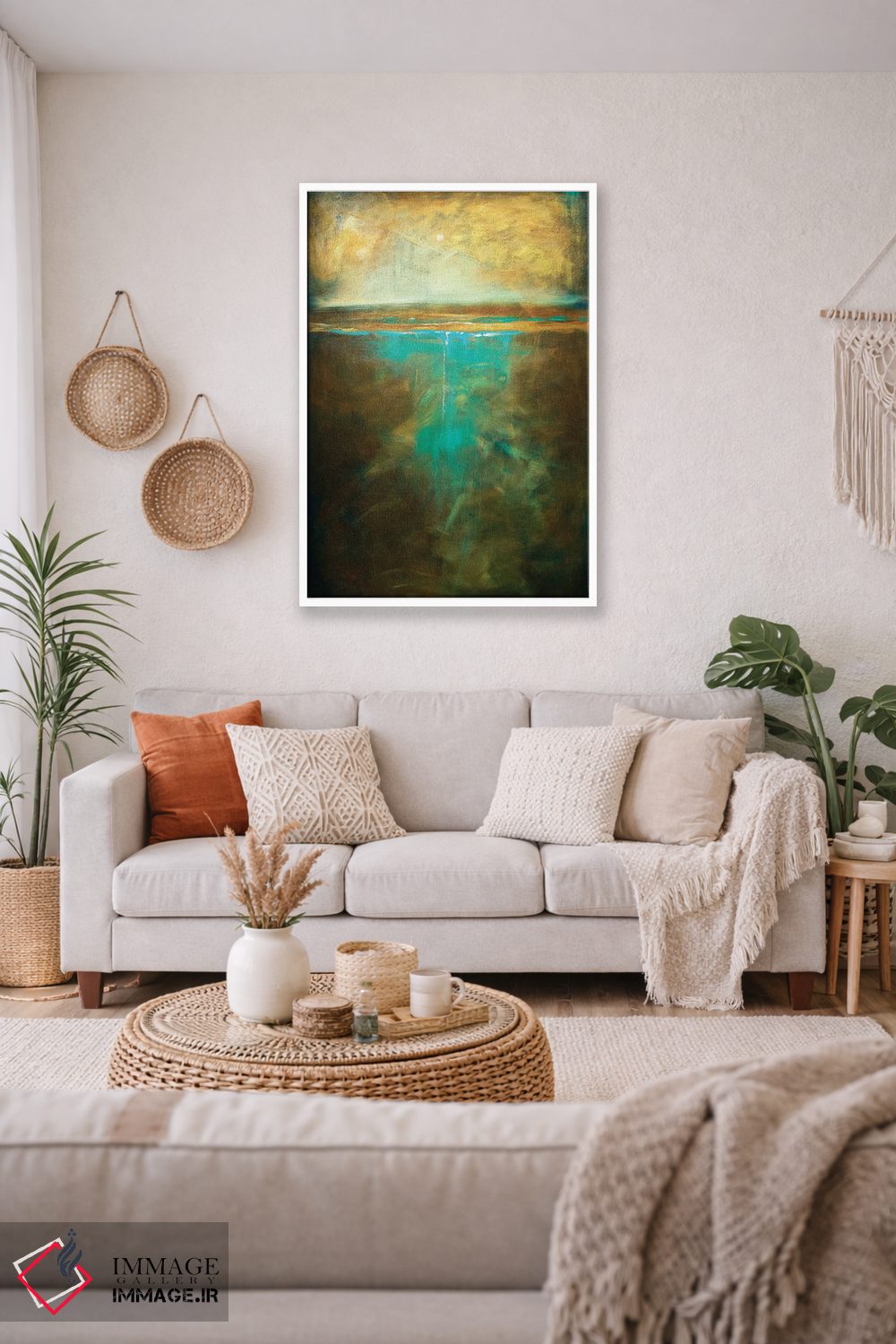 تابلو انتزاعی لب آب در روشنایی مهتاب اثر لیندا اولسن - D1W
