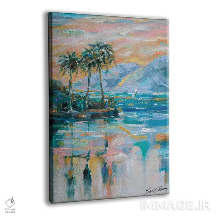 تابلو دکوراتیو قایقرانی در خلیج اثر لیندا اولسن - نمای پرسپکتیو محصول