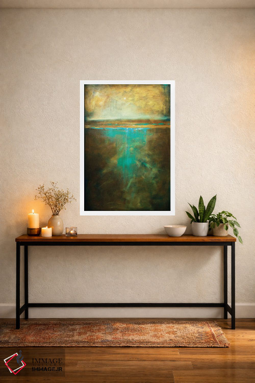 تابلو انتزاعی لب آب در روشنایی مهتاب اثر لیندا اولسن - D3W