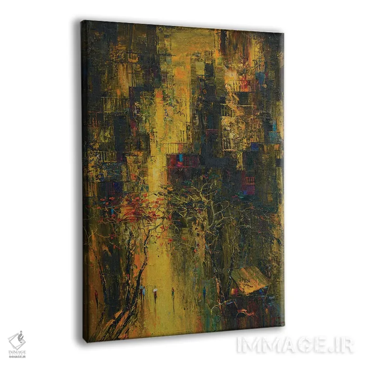 تابلو انتزاعی دلتنگ پاییز اثر له نگوک کوآن - نمای پرسپکتیو محصول