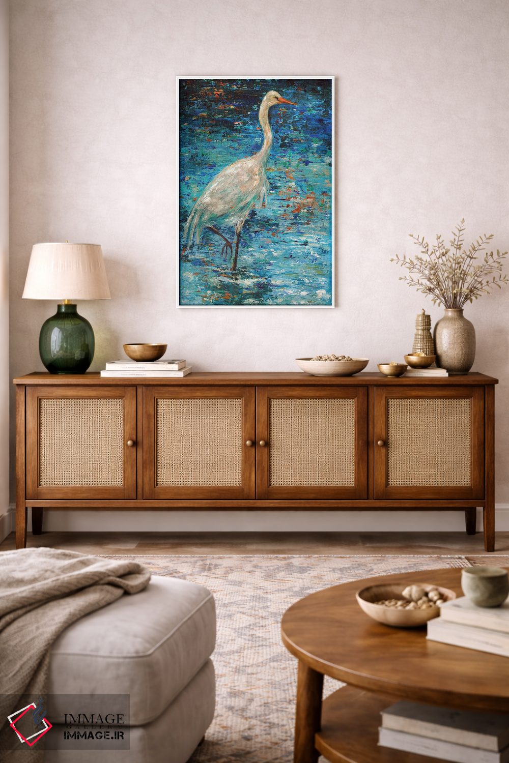 تابلو دکوراتیو بازتاب جرثقیل اثر لیندا اولسن - D3W