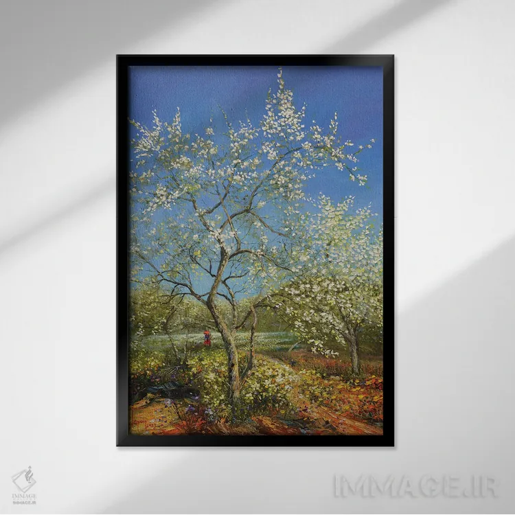 تابلو دکوراتیو "آفتاب اوایل بهار" اثر له نگوک کوآن - نمای قابدار مشکی