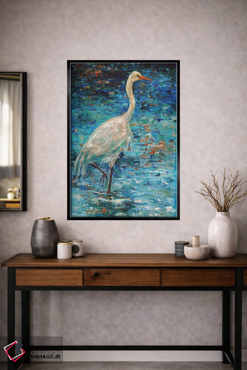 تابلو دکوراتیو بازتاب جرثقیل اثر لیندا اولسن - D2B