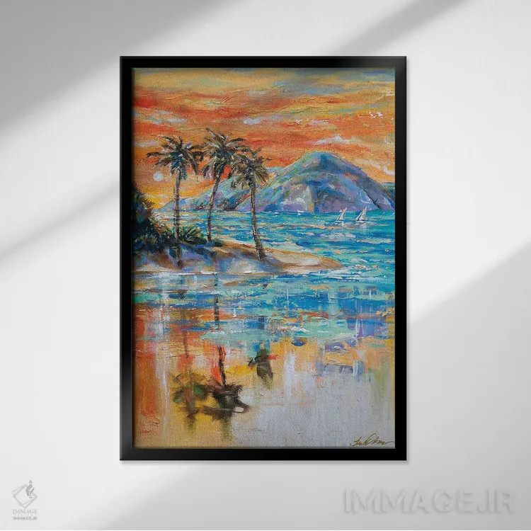 تابلو دکوراتیو بهشت اثر لیندا اولسن - نمای قابدار مشکی