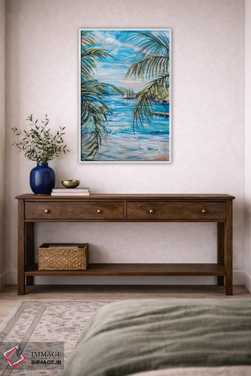 تابلو دکوراتیو صبح در خلیج لاک پشت ها اثر لیندا اولسن - D3W