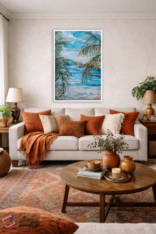 تابلو دکوراتیو صبح در خلیج لاک پشت ها اثر لیندا اولسن - D1W